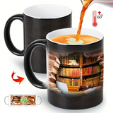 Mug Céramique Thermoréactif “Bibliothèque Enchantée” – Évasion Littéraire et Magique
