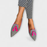 Yara – Spitz zulaufende schwarze Slipper