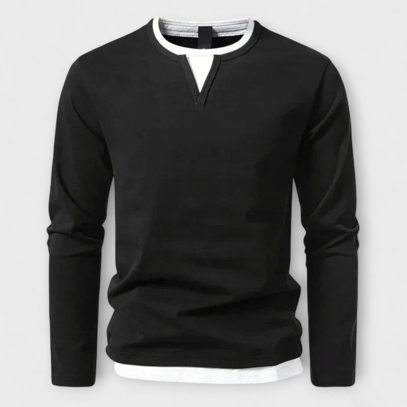 MIRAVO | Maglietta a maniche lunghe premium in cotone pettinato