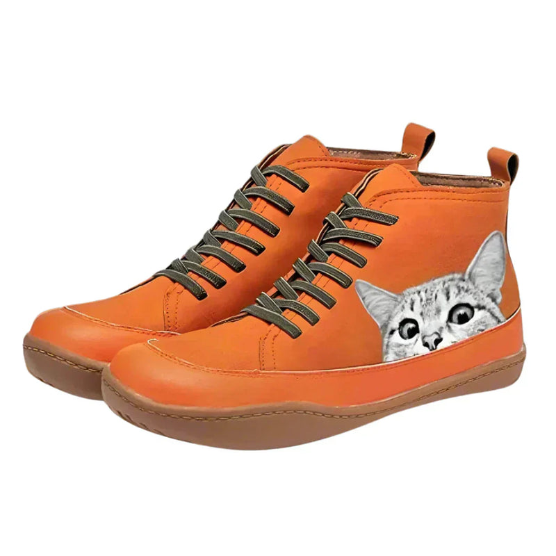 Bottines en cuir pour amoureuses des chats