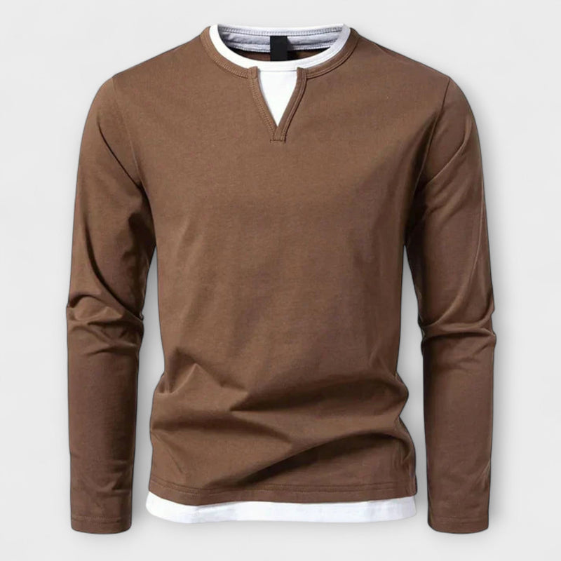 MIRAVO | Maglietta a maniche lunghe premium in cotone pettinato