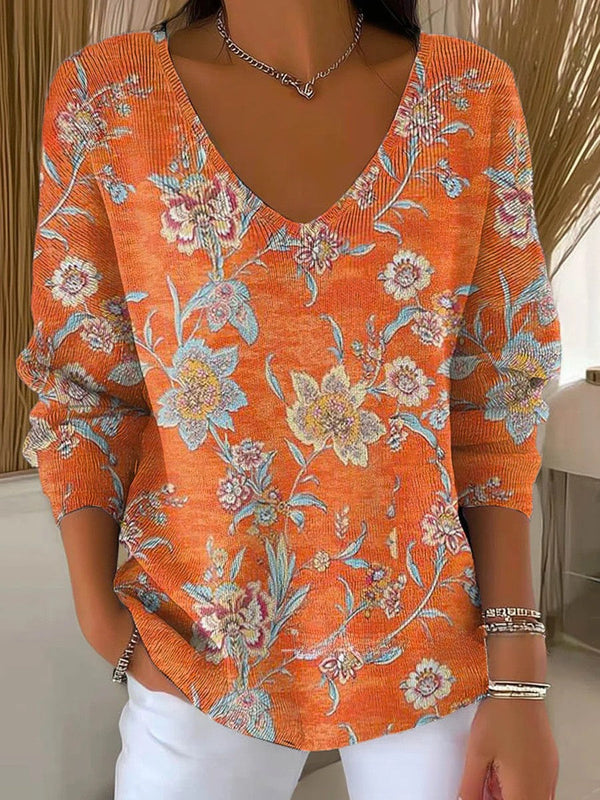 CAMILLE | Pull en maille à col en V