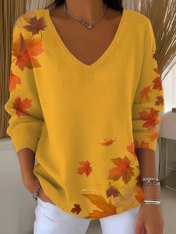 AURELIE | Pull en maille à col en V