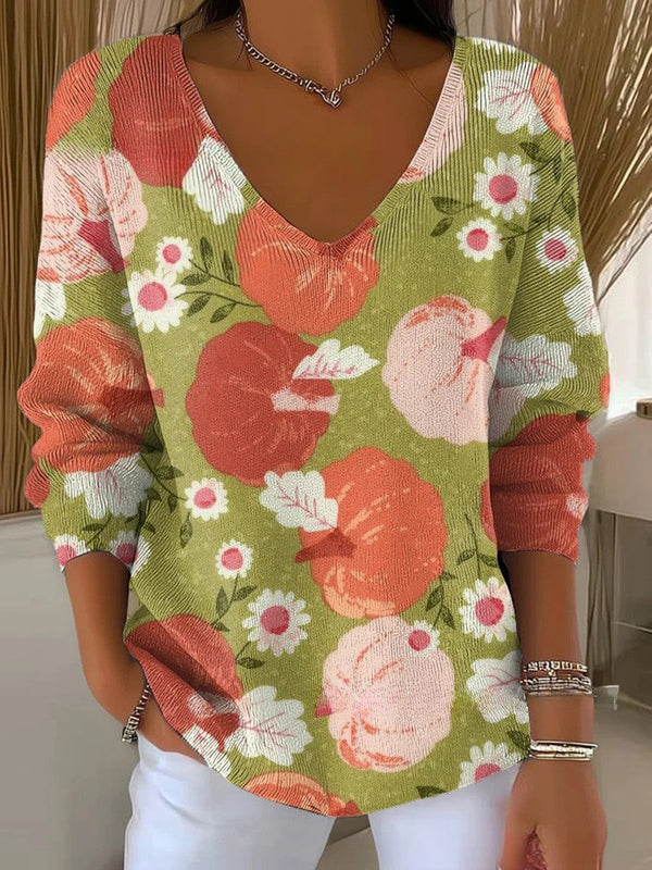 CHLOE | Pull en maille à col en V