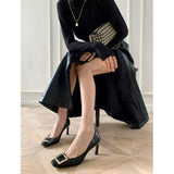 Narella - Sandálias elegantes de salto médio com biqueira quadrada