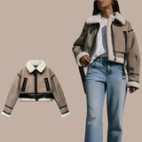 Lune | Veste en cuir kaki polyvalente