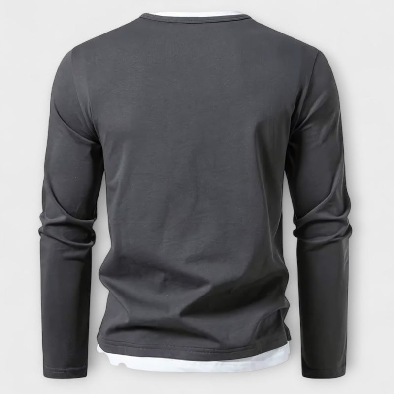 MIRAVO | Maglietta a maniche lunghe premium in cotone pettinato