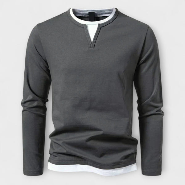 MIRAVO | Maglietta a maniche lunghe premium in cotone pettinato