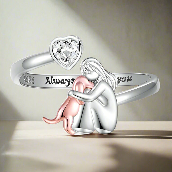 Coquin – Bague avec icône de chien (Rose)